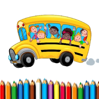 Гра: Книжка-розмальовка шкільний автобус