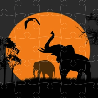 Гра: Лобзик зі слоном - векторний силует