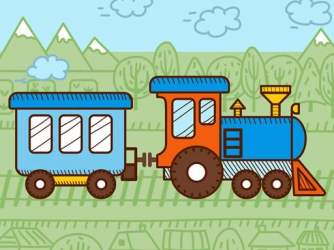 Гра: Потяги для дітей Книжка-розмальовка