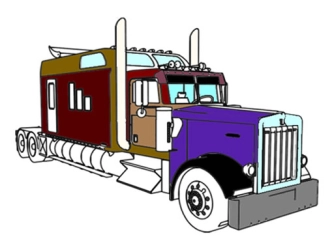 Гра: Розмальовка Американські вантажівки