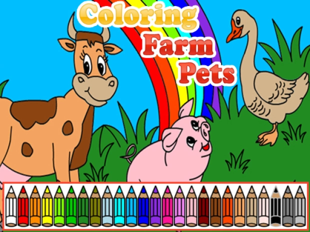 Гра: Розмальовка Домашні тварини на фермі