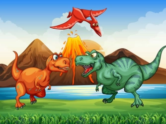 Гра: Різнокольорові динозаври в ряду 3