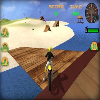 Гра: Симулятор пляжних стрибків на мотоциклі