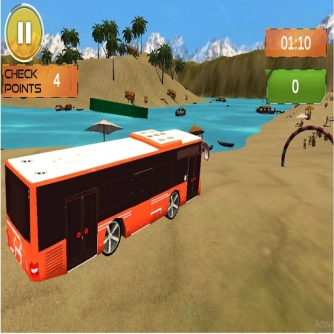 Гра: Водіння Пляжного Автобуса: Гра Водний Автобус